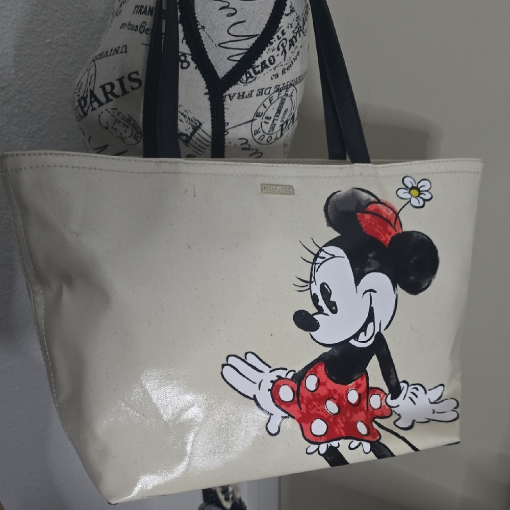 Kate Spade ♠️ Limited Edition Disney Minnie Mouse Storybook Tote (EUC)(HTF)❤️🖤 - Picture 3 of 12